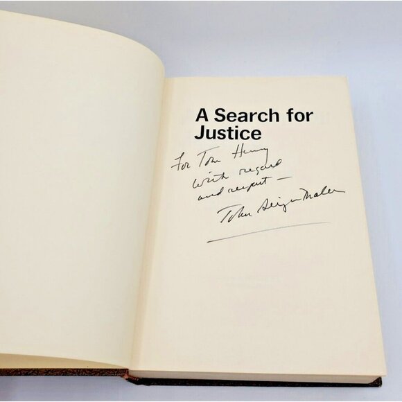 A Search for Justice  (1st Ed, Signed) by John Seigenthaler - Picture 2 of 11